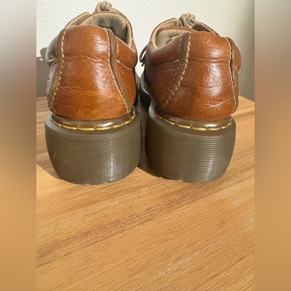 VTG Doc Martens Daisy Chunky Platform Oxfords Leather Brown Size 10 42 Y2K - Picture 7 of 10